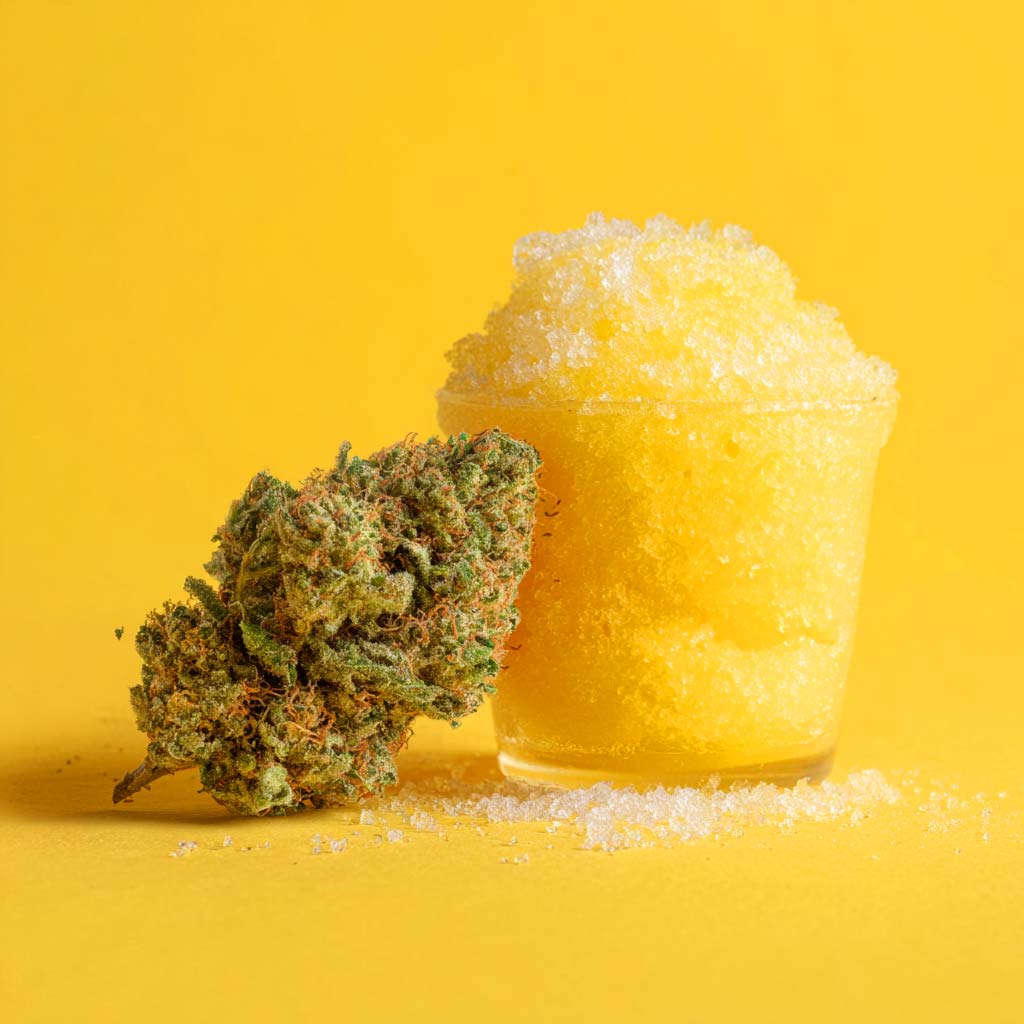 Cannazen Shop Cannabis Weed Sorte Aroma Geschmack Zitrone Lemon Slushie Eis Schnee