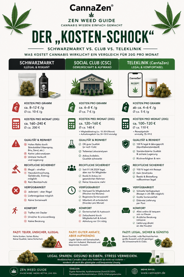 Schwarzmarkt Cannabis: Preise, Risiken & Alternativen